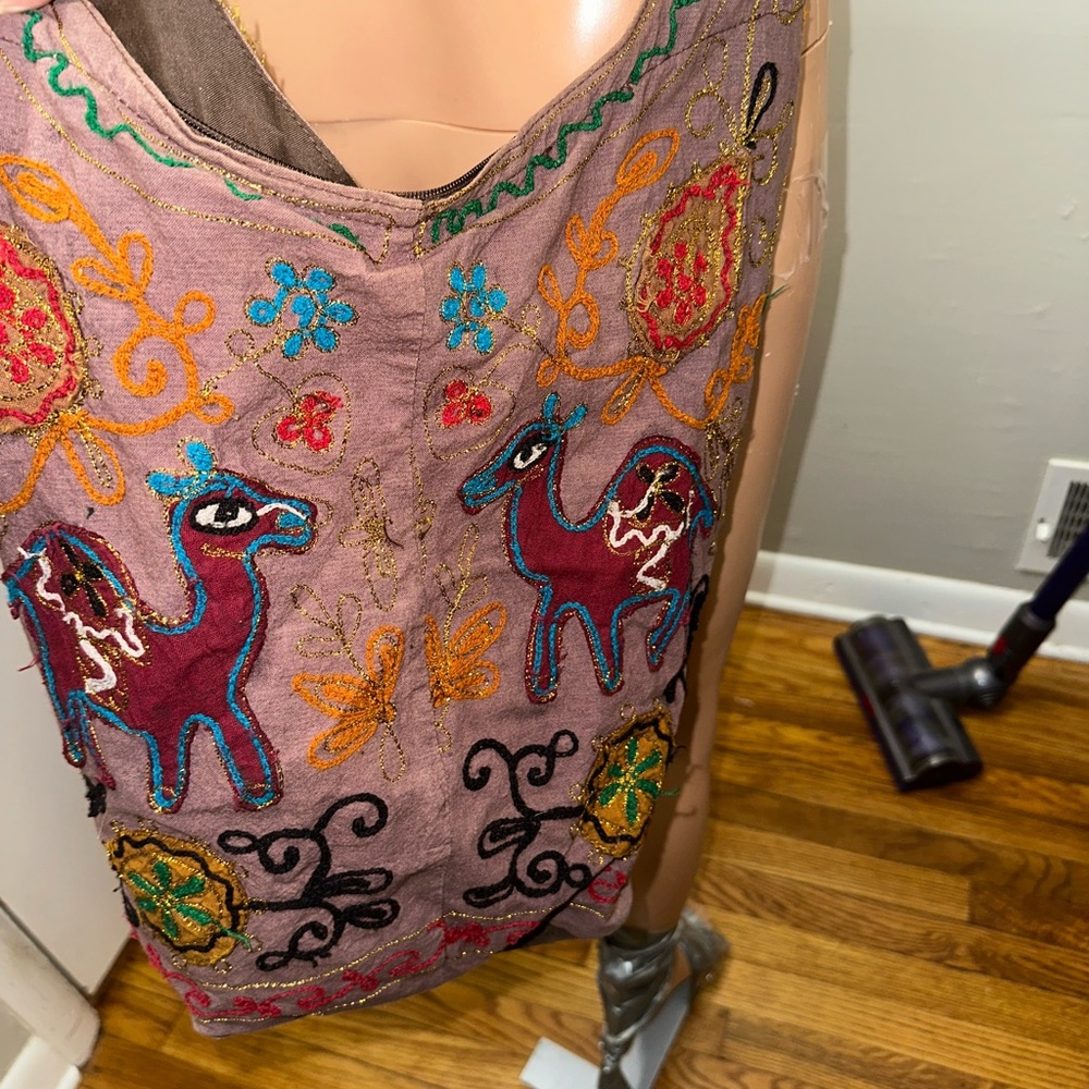 Embroidered Camel Design Top
